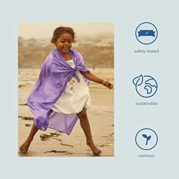 Sarah's Silks Purple Playsilk - 100% Silk, Montessori and Waldorf Toys, Bright Colored Play Scarves for Toddlers to use for Pretend Play