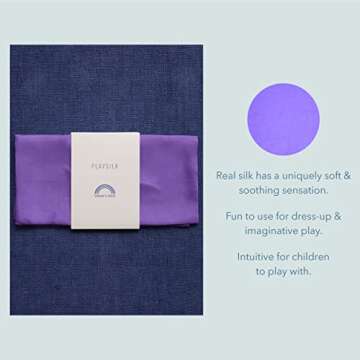 Sarah's Silks Purple Playsilk - 100% Silk, Montessori and Waldorf Toys, Bright Colored Play Scarves for Toddlers to use for Pretend Play