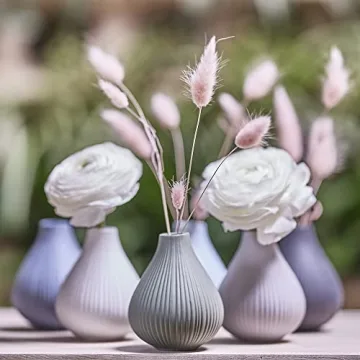 Chive Frost Ceramic Flower Vase Set of 6 for Stylish Decor