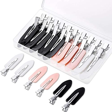 Gingbiss 20 Pcs No Bend Hair Clips, No Crease Hair Clips Curl Pin Clips with Storage Box for Hairsty...