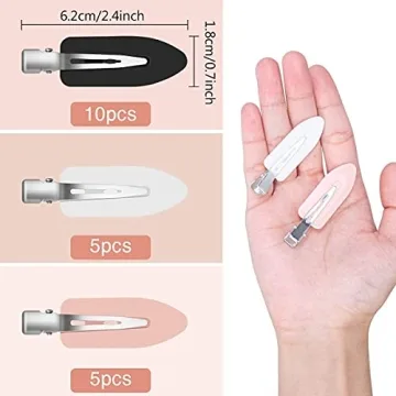 Gingbiss 20 Pcs No Bend Hair Clips, No Crease Hair Clips Curl Pin Clips with Storage Box for Hairstyle Bangs Waves Makeup Application