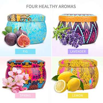 Scented Candles Gifts Set for Women, Aromatherapy Candles for Home Scented, Upgraded Large Tin of So...