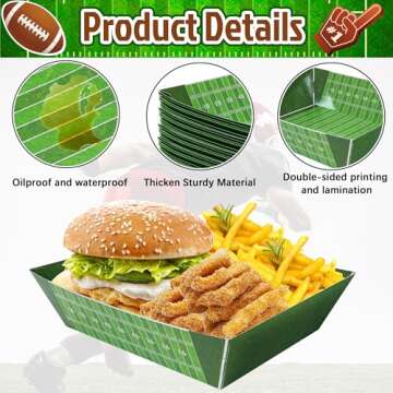 Sawowkuya 36Pcs Football Party Supplies Food Boats Paper Disposable Serving Trays Bowls for Birthday...