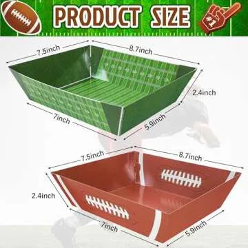 Sawowkuya 36Pcs Football Party Disposable Serving Trays