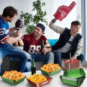 Sawowkuya 36Pcs Football Party Disposable Serving Trays