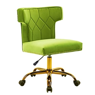 Recaceik Velvet Home Office Chair with Gold Wheels