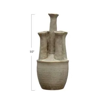 Unique Handmade Stoneware Vase with 5 Openings