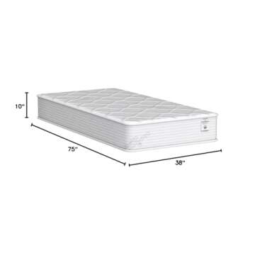 Twin Size Mattress - 10 Inch Cool Memory Foam & Spring Hybrid Mattress with Breathable Cover - Comfort Plush Euro Pillow Top - Rolled in a Box - Oliver & Smith