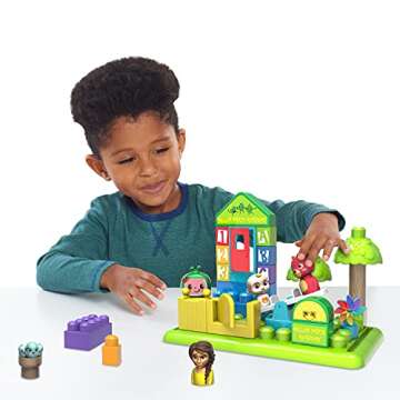 Just Play CoComelon Patch Academy, 53 Large Building Blocks Includes 6 Character Figures, Multi-color (96119)