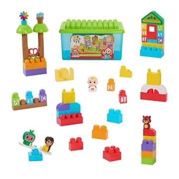 Just Play CoComelon Patch Academy, 53 Large Building Blocks Includes 6 Character Figures, Multi-color (96119)