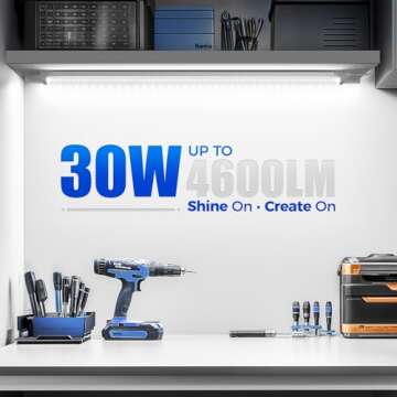 Barrina LED Shop Light, 3Ft 30W 4600LM 5000K, Daylight White High Output Linkable for Workshop