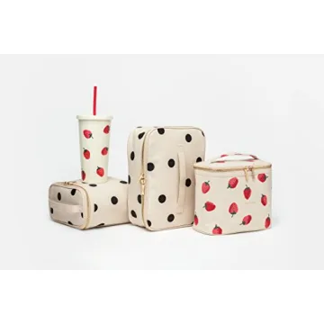 Kate Spade New York Insulated Soft Cooler Lunch Tote with Double Zipper Close and Carrying Handle, Big Deco Dot