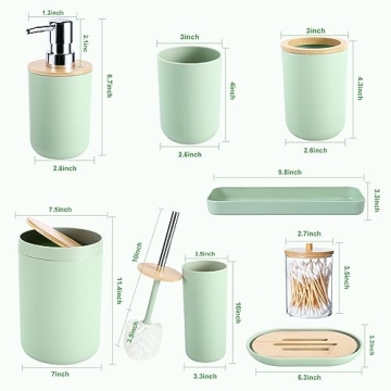 Stylish iMucci 9-Piece Pastel Green Bathroom Set