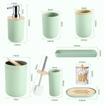 Stylish iMucci 9-Piece Pastel Green Bathroom Set