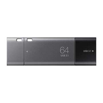Samsung DUO Plus 64GB - 300MB/s USB 3.1 Flash Drive (MUF-64DB/AM), Black/Sliver