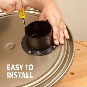 Peachtree Woodworking Supply 4-Inch Cyclone Dust Collection Elbows and Couplers Separator Kit for Woodworking Debris Containers, Buckets and Barrels