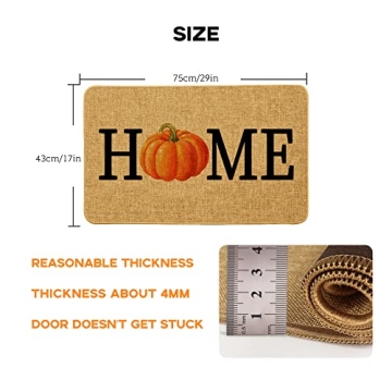 DAGAHE Hello Fall Welcome Mat – Autumn Pumpkin Design