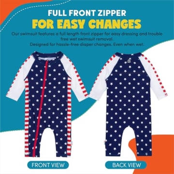 SwimZip Boys UPF 50+ Long-Sleeve Swimsuit Sun Protection