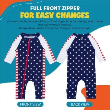 SwimZip Boys UPF 50+ Long-Sleeve Swimsuit Sun Protection