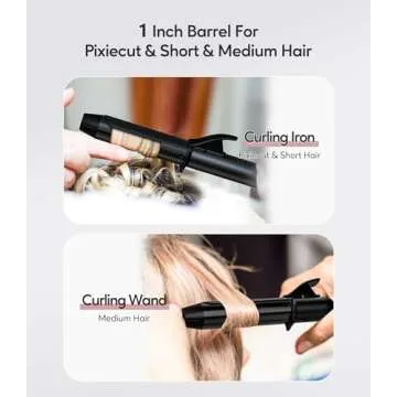 FARERY Travel Curling Iron, 1 Inch Mini Curling Iron Travel Size with 3 Adjustable Temp, Ceramic Mini Hair Curler with Keratin&Argan Oil Infuse, Dual Voltage, Includes Storage Bag