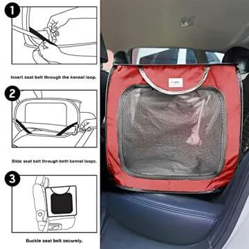 Love's cabin 36in Portable Large Dog Bed - Pop Up Dog Kennel, Indoor Outdoor Crate for Pets, Portable Car Seat Kennel, Cat Bed Collection, Red