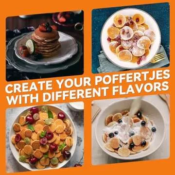 Baker's Friend Mini Pancakes Maker Machine, Dutch Mini Pancake Griddle, 14 Holes Electric Poffertjes Pan, Ideal for Breakfast, Snacks, Desserts & More