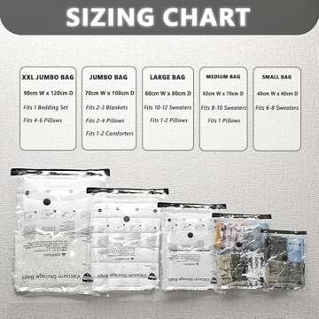 Vacuum Storage Bags 8 Medium, Space Saver Bags with Travel Hand Pump, Compression Airtight Sealer Ba...
