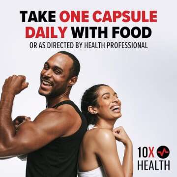 10X Health Zinc Picolinate - Contains Zinc 30mg for DNA & Protein Synthesis, Overall Wellness & Immune Support Supplement - Zinc Supplements - 60 Capsules