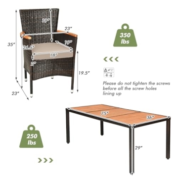 Tangkula 9 Piece Outdoor Dining Set for Elegant Gatherings