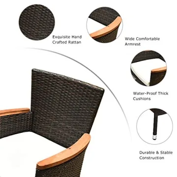 Tangkula 9 Piece Outdoor Dining Set for Elegant Gatherings