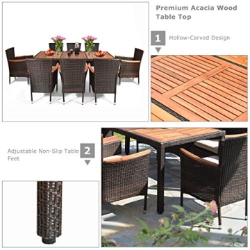 Tangkula 9 Piece Outdoor Dining Set for Elegant Gatherings