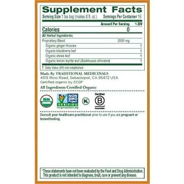 Traditional Medicinals Organic Ginger Aid Herbal Tea, Promotes Healthy Digestion, (Pack of 1) - 16 Tea Bags