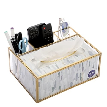 Elegant Sumnacon Clear Glass Tissue Box Holder
