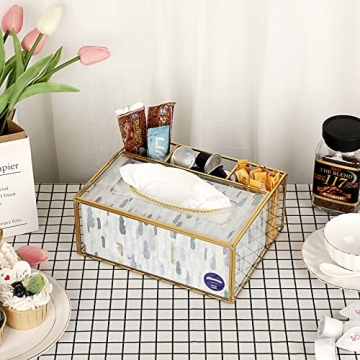 Elegant Sumnacon Clear Glass Tissue Box Holder
