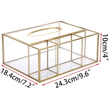 Elegant Sumnacon Clear Glass Tissue Box Holder