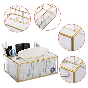 Elegant Sumnacon Clear Glass Tissue Box Holder