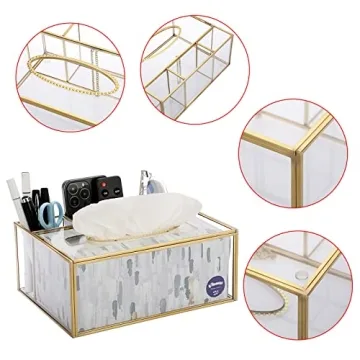 Elegant Sumnacon Clear Glass Tissue Box Holder