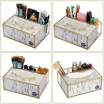 Elegant Sumnacon Clear Glass Tissue Box Holder