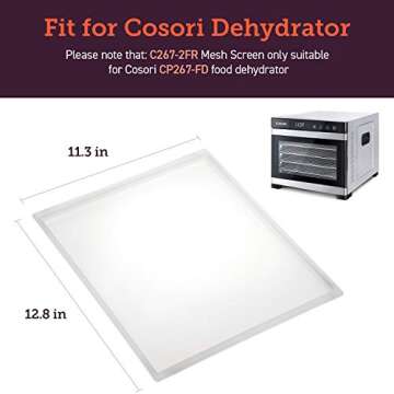 COSORI Food Dehydrator Accessories, Fruit Leather Roll Sheets for 6 Trays CP267-FD and Other Models, BPA-Free, C267-2FR, 2 Pack