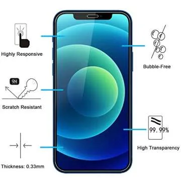 NEW'C 3 Pack iPhone 12 & 12 Pro Screen Protectors - Easy Install & Ultra Resistant