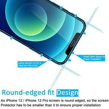 NEW'C 3-Pack iPhone 12/Pro Screen Protectors - Bubble Free