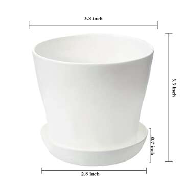 TDHDIKE 10 Pcs Plastic Planters Indoor Flower Plant Pots, Mini Flower Seedlings Nursery Pot/Planter/...