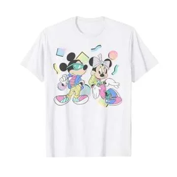 Disney Mickey And Friends Mickey & Minnie Retro 80's Style T-Shirt