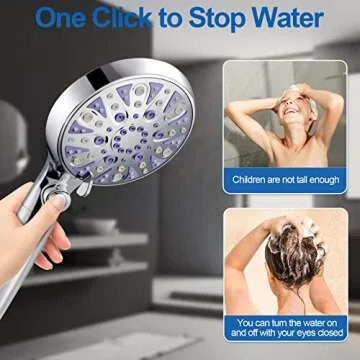 High Pressure 10-mode Handheld Shower Head with Filter