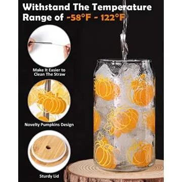 Pumpkins Beer Can Shaped Glass for Stylish Fall Sips