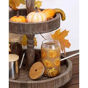 Pumpkins Beer Can Shaped Glass for Stylish Fall Sips