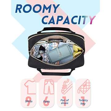 BAGSMART Travel Duffle Bag Quilted Weekender Overnight Bag for Women with Laptop Compartment, Large Carry On Airport Bag with Wet Pocket & Shoe Bag for Travel, Business Trips, Sports