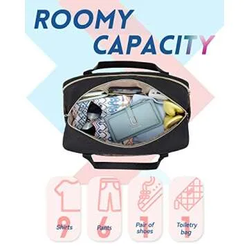 BAGSMART Travel Duffle Bag Quilted Weekender Overnight Bag for Women with Laptop Compartment, Large Carry On Airport Bag with Wet Pocket & Shoe Bag for Travel, Business Trips, Sports