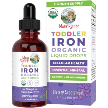 MaryRuth's Organic Iron Drops for Toddlers - Vegan, Non-GMO, Gluten Free