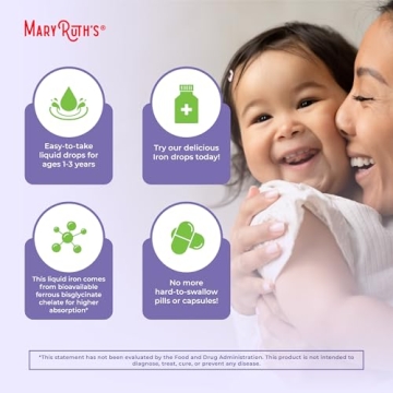 Organic Iron Drops for Toddlers Vegan Non-GMO Gluten Free